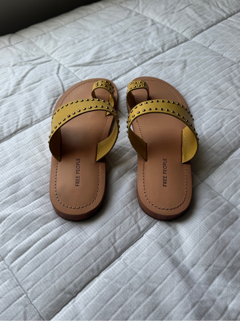 Free People Amelie yellow leather sandals, size 7 - Picture 4 of 11